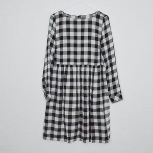 J. Jill Buffalo Plaid Dress Black White Small